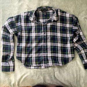 Plaid Button-Front Shirt